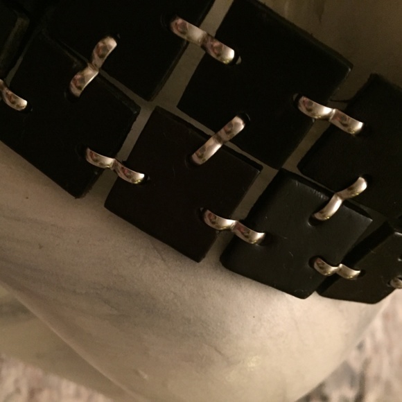 DANIER BLACK LEATHER BELT - Picture 3 of 7